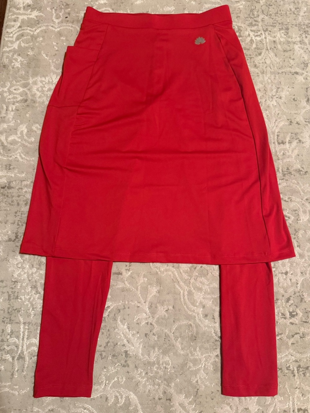 Red Skort Set with Integrated Leggings